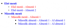 Fa struktúrájú menü